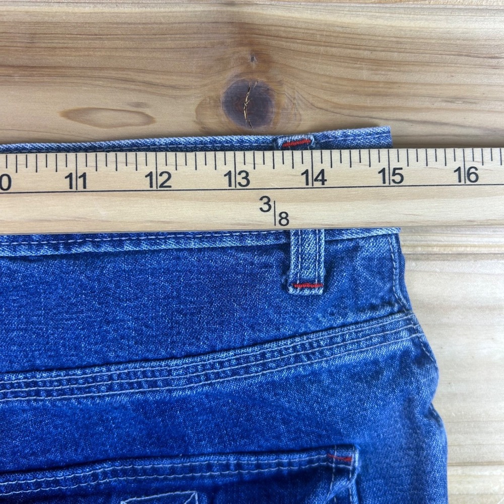 Vintage Anchor Blue Jeans Womens 9 Baggy Wide Leg Rainbow Patch Denim Blue Jeans - Picture 6 of 8